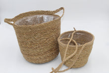 Load image into Gallery viewer, Natural Woven Lined Planter
